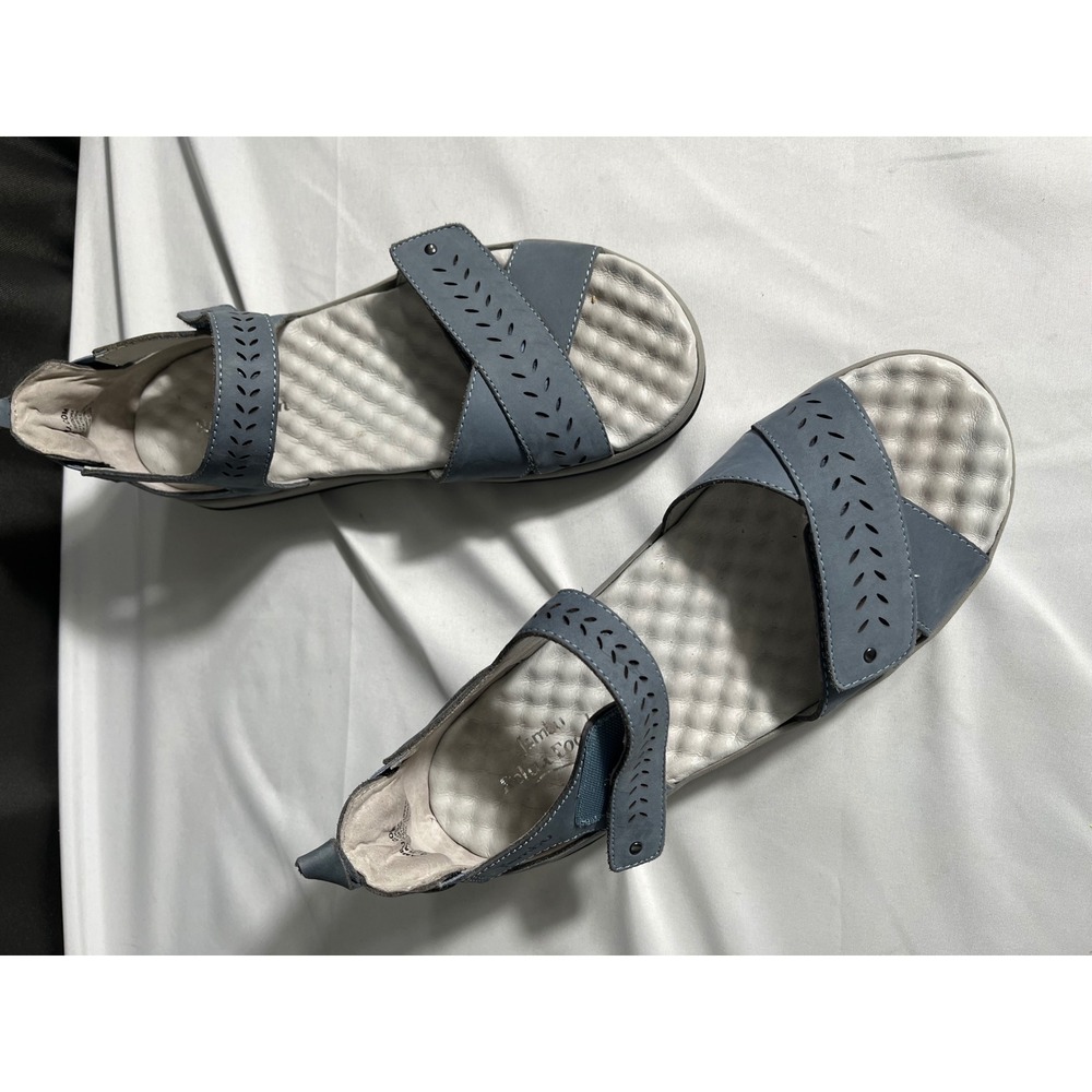 Jambu Sedona Women's 9.5 M Blue Leather‎ Comfort Sandals Strappy Walking